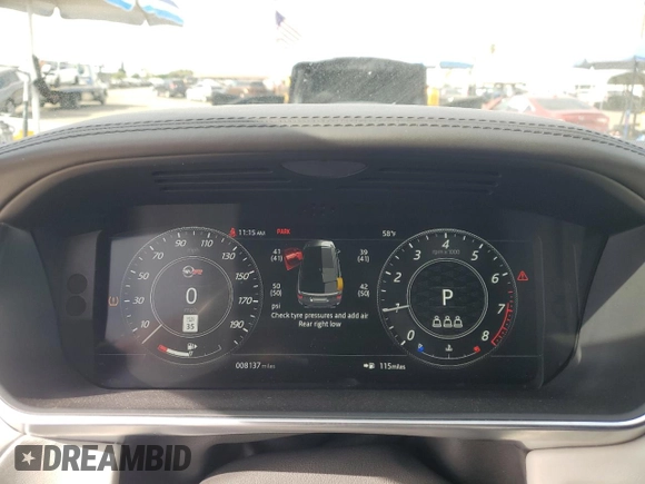 2022 Land Rover Range Rover Sport SVR with VIN SALWZ2RE0NA238645, listed as a Copart auction lot 77895924 with 8,137 mi miles and Salvage Title. Bid and sale history available at DreamBid. Image 9.