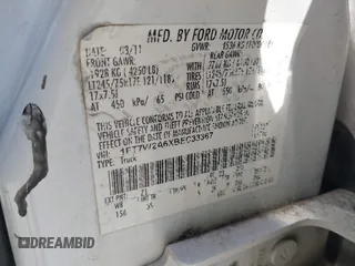 2011 Ford F-250 XL with VIN 1FT7W2A6XBEC33367, listed as a IAAI auction lot 42588558 with 244,803 mi miles and . Bid and sale history available at DreamBid. Image 9.