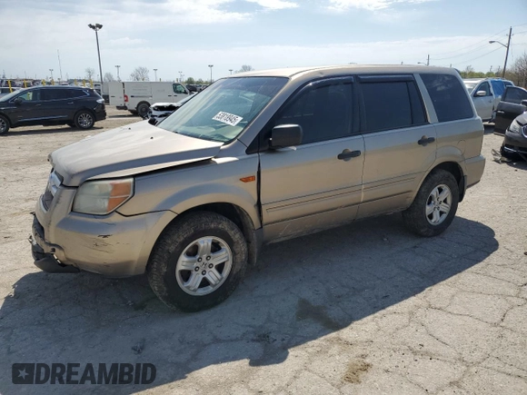 2006 Honda Pilot LX z VIN 5FNYF18196B017457, wystawiony jako Copart lot #53818945 z przebiegiem 148 041 mil mil oraz Szkoda całkowita • Salvage title. Historia ofert i sprzedaży dostępna na DreamBid. Obrazek 1.
