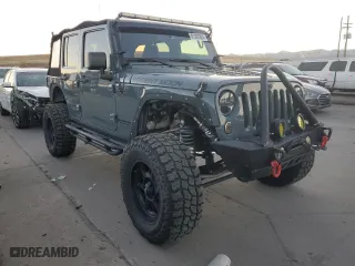 2014 Jeep Wrangler Unlimited Sahara with VIN 1C4BJWEG1EL122709, listed as a Copart auction lot 81367824 with 81,501 mi miles and Salvage Title. Bid and sale history available at carsss.com. Image 4.