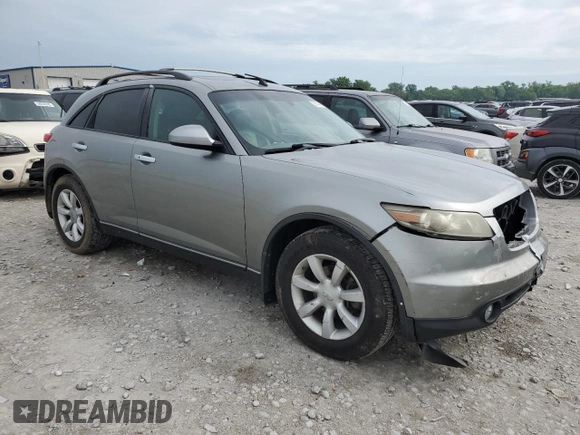 2005 Infiniti FX with VIN JNRAS08W65X207997, listed as a Copart auction lot 58434895 with 214,827 mi miles and Salvage title. Bid and sale history available at DreamBid. Image 4.