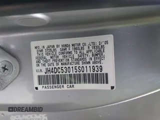 2005 Acura RSX Type S z VIN JH4DC53015S011939, wystawiony jako IAAI lot #41654279 z przebiegiem 244 654 mil mil oraz . Historia ofert i sprzedaży dostępna na DreamBid. Obrazek 9.