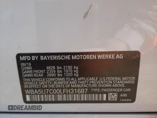 2020 BMW 3 Series M340i with VIN WBA5U7C00LFH31687, listed as a Copart auction lot 59949522 with Not Provided miles. Bid and sale history available at carsss.com. Image 10.
