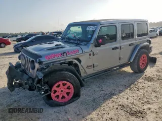 2021 Jeep Wrangler Unlimited Rubicon с VIN 1C4HJXFG0MW616829, выставлен на аукционе Copart как лот 61041425 с пробегом 128 724 миль миль и Списание • Salvage title. История ставок и продаж доступна на DreamBid. Изображение 1.