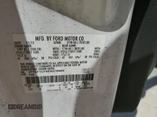 2014 Ford F-150 XL with VIN 1FTNF1CF6EKD16492, listed as a Copart auction lot 64820745 with 209,629 mi miles and Salvage title. Bid and sale history available at DreamBid. Image 12.
