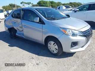 2024 Mitsubishi Mirage G4 ES with VIN ML32FUFJ8RHF13614, listed as a IAAI auction lot 41735773 with 6,600 mi miles. Bid and sale history available at carsss.com. Image 1.