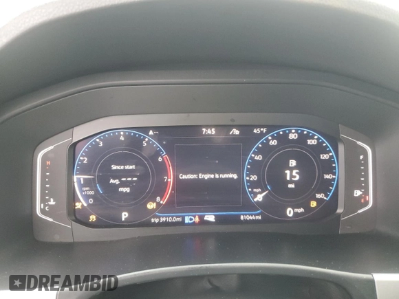 2021 Volkswagen Atlas SEL with VIN 1V2SE2CA1MC205081, listed as a Copart auction lot 48552105 with 81,044 mi miles and Salvage title. Bid and sale history available at DreamBid. Image 9.