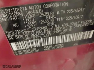 2017 Toyota RAV4 XLE with VIN JTMRFREV2HJ168971, listed as a IAAI auction lot 41504462 with 114,259 mi miles. Bid and sale history available at carsss.com. Image 9.