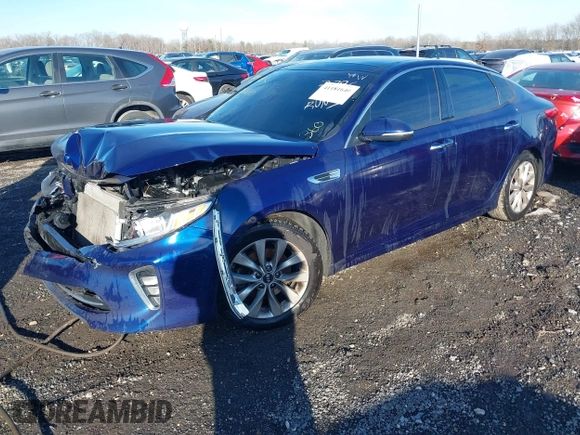 2018 Kia Optima LX with VIN 5XXGT4L3XJG242796, listed as a IAAI auction lot 41181640 with 128,344 mi miles. Bid and sale history available at carsss.com. Image 2.