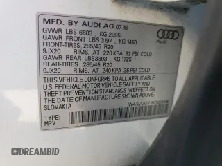 2017 Audi Q7 Premium Plus with VIN WA1LAAF71HD024116, listed as a Copart auction lot 47060785 with 97,808 mi miles and Salvage Title. Bid and sale history available at carsss.com. Image 13.