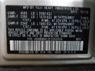 2014 Subaru Outback 2.5i with VIN 4S4BRBAC2E3260999, listed as a Copart auction lot 44455735 with 123,279 mi miles and Salvage Title. Bid and sale history available at carsss.com. Image 14.