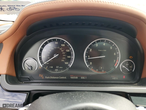 2010 BMW 7 Series 750i with VIN WBAKA8C5XACY36150, listed as a Copart auction lot 72441914 with 100,549 mi miles and Salvage Title. Bid and sale history available at carsss.com. Image 9.