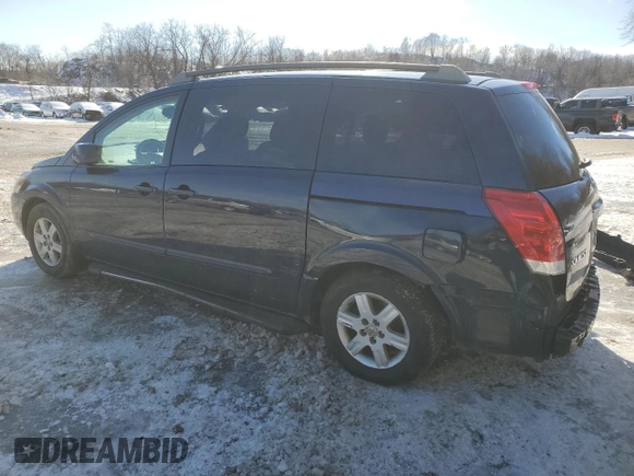 2005 Nissan Quest SE with VIN 5N1BV28UX5N107334, listed as a Copart auction lot 45776135 with 193,466 mi miles and Salvage Title. Bid and sale history available at carsss.com. Image 2.