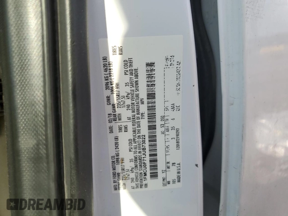 2018 Ford Escape S with VIN 1FMCU0F71JUB73022, listed as a Copart auction lot 53663005 with Not provided miles and Salvage title. Bid and sale history available at DreamBid. Image 15.