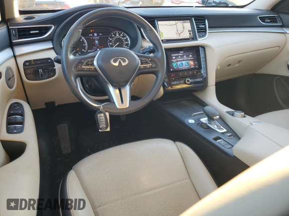 2021 Infiniti QX50 SENSORY with VIN 3PCAJ5CB4MF114697, listed as a Copart auction lot 80220814 with 19,372 mi miles and Salvage Title. Bid and sale history available at carsss.com. Image 8.