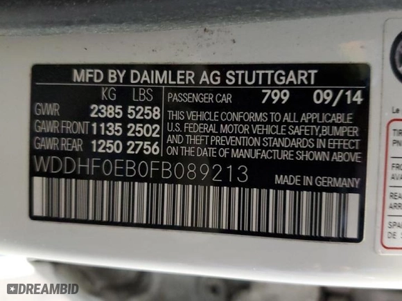 2015 Mercedes-Benz E-Class E 250 BlueTEC Luxury with VIN WDDHF0EB0FB089213, listed as a Copart auction lot 37906993 with 105,953 mi miles. Bid and sale history available at carsss.com. Image 13.