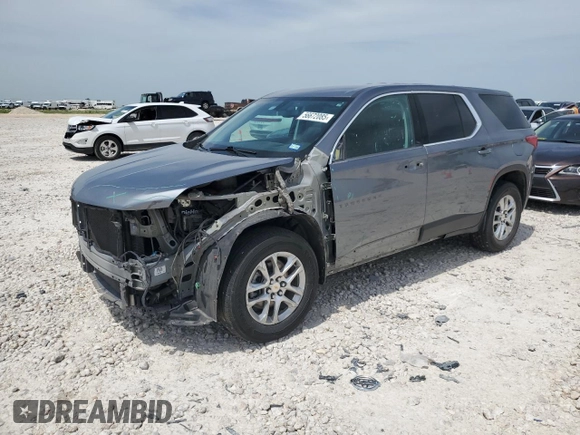 2021 Chevrolet Traverse LS with VIN 1GNERFKW8MJ129336, listed as a Copart auction lot 56672085 with 110,403 mi miles and Salvage title. Bid and sale history available at DreamBid. Image 1.