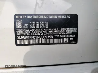2024 BMW 3 Series 330i с VIN 3MW69FF01R8E09358, выставлен на аукционе Copart как лот 57148585 с пробегом 12 447 миль миль и Чистый • Clean title. История ставок и продаж доступна на DreamBid. Изображение 12.