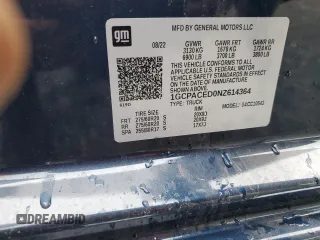 2022 Chevrolet Silverado 1500 LT with VIN 1GCPACED0NZ614364, listed as a Copart auction lot 78196344 with 0 mi miles and Salvage Title. Bid and sale history available at carsss.com. Image 12.