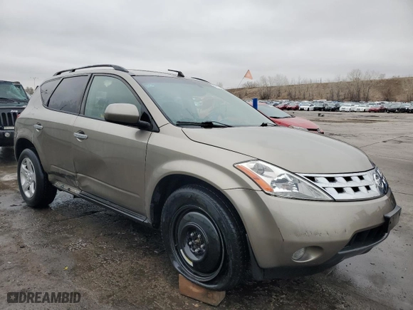 2003 Nissan Murano SL with VIN JN8AZ08W63W220946, listed as a Copart auction lot 48130495 with 141,048 mi miles and Clean Title. Bid and sale history available at carsss.com. Image 4.