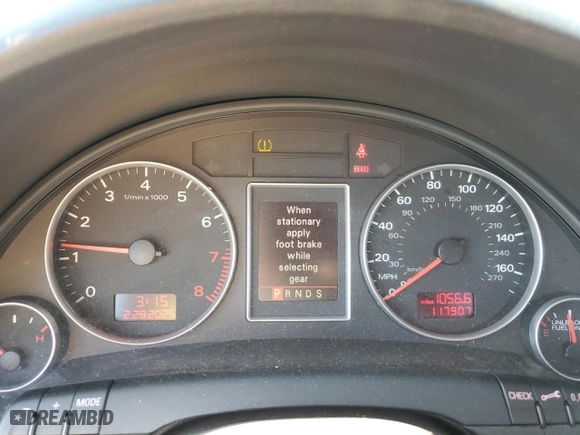2008 Audi A4 3.2L with VIN WAUDH78E28A055913, listed as a Copart auction lot 47087365 with 117,907 mi miles and Salvage Title. Bid and sale history available at carsss.com. Image 9.