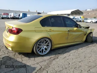 2015 BMW M3 with VIN WBS3C9C58FP804331, listed as a Copart auction lot 62507465 with 97,783 mi miles and Salvage title. Bid and sale history available at DreamBid. Image 3.