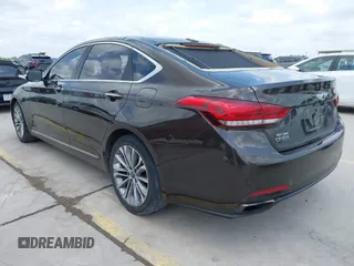 2015 Hyundai Genesis 3.8L z VIN KMHGN4JEXFU041878, wystawiony jako IAAI lot #42093615 z przebiegiem 124 532 mil mil oraz . Historia ofert i sprzedaży dostępna na DreamBid. Obrazek 3.