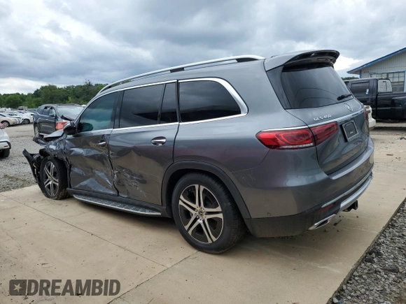 2020 Mercedes-Benz GLS 450 with VIN 4JGFF5KE7LA203783, listed as a Copart auction lot 57837014 with 76,026 mi miles and Salvage Title. Bid and sale history available at DreamBid. Image 2.