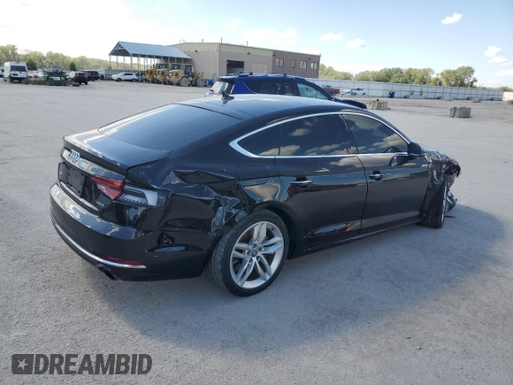 2019 Audi A5 Sportback Prestige with VIN WAUCNCF51KA076890, listed as a Copart auction lot 73203354 with 40,572 mi miles and Salvage Title. Bid and sale history available at carsss.com. Image 3.