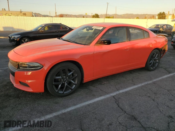 2021 Dodge Charger SXT with VIN 2C3CDXBG5MH533942, listed as a Copart auction lot 85306964 with 64,682 mi miles and Salvage Title. Bid and sale history available at carsss.com. Image 1.