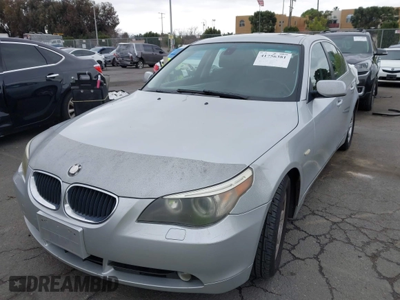 2004 BMW 5 Series 525i with VIN WBANA53584B167334, listed as a IAAI auction lot 41756381 with 202,556 mi miles. Bid and sale history available at carsss.com. Image 6.
