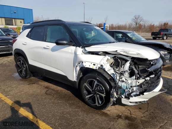 2023 Chevrolet TrailBlazer RS with VIN KL79MUSL2PB014018, listed as a Copart auction lot 80907334 with 29,312 mi miles and Salvage Title. Bid and sale history available at carsss.com. Image 4.