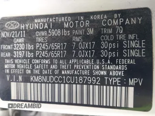 2012 Hyundai Veracruz Limited с VIN KM8NUDCC1CU187992, выставлен на аукционе IAAI как лот 41593861 с пробегом 130 950 миль миль и . История ставок и продаж доступна на DreamBid. Изображение 9.