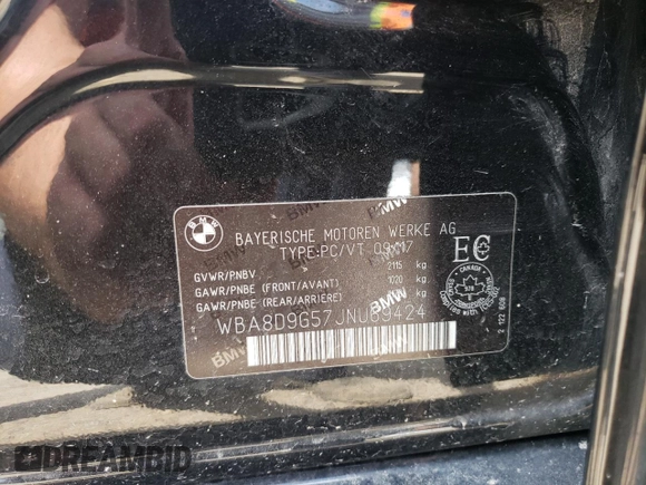 2018 BMW 3 Series 330i xDrive with VIN WBA8D9G57JNU69424, listed as a Copart auction lot 60550005 with 106,769 mi miles and Clean title. Bid and sale history available at DreamBid. Image 12.