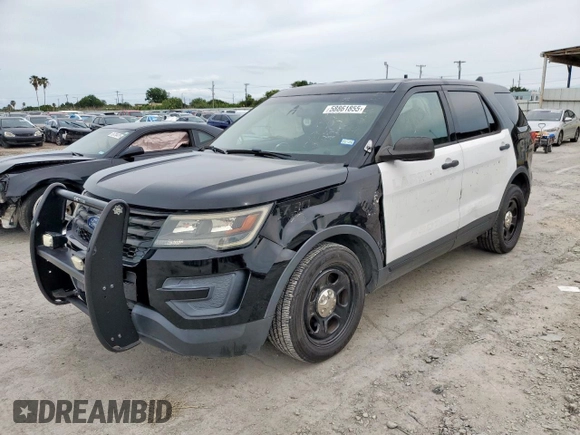 2017 Ford Police Interceptor Utility z VIN 1FM5K8ARXHGB15585, wystawiony jako Copart lot #58861855 z przebiegiem 95 176 mil mil oraz Szkoda całkowita • Salvage title. Historia ofert i sprzedaży dostępna na DreamBid. Obrazek 1.