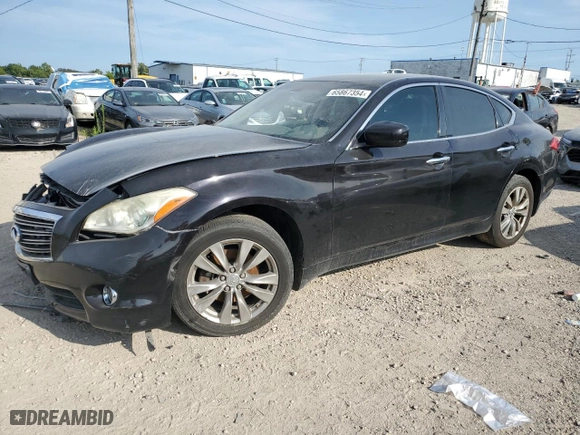 2012 Infiniti M37 with VIN JN1BY1AR5CM390629, listed as a Copart auction lot 65867354 with 182,780 mi miles and Salvage Title. Bid and sale history available at carsss.com. Image 1.