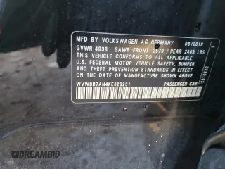 2019 Volkswagen Arteon SE z VIN WVWBR7AN4KE028231, wystawiony jako Copart lot #40588334 z przebiegiem 50 450 mil mil oraz . Historia ofert i sprzedaży dostępna na DreamBid. Obrazek 15.