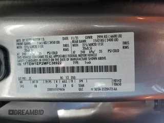 2021 Ford F-150 XL с VIN 1FTEW1EP2MFC38922, выставлен на аукционе Copart как лот 61471255 с пробегом 77 769 миль миль и Списание • Salvage title. История ставок и продаж доступна на DreamBid. Изображение 13.