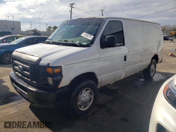 2008 Ford Econoline Cargo Commercial with VIN 1FTNE24L38DB49627, listed as a Copart auction lot 77435274 with 227,954 mi miles and Salvage Title. Bid and sale history available at DreamBid. Image 1.