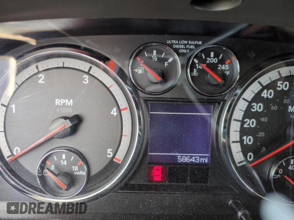 2012 Ram 2500 Laramie with VIN 3C6UD5FL4CG338674, listed as a Copart auction lot 46318255 with 58,643 mi miles and Salvage Title. Bid and sale history available at carsss.com. Image 9.