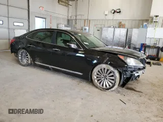 2014 Hyundai Equus Ultimate with VIN KMHGH4JH2EU077404, listed as a Copart auction lot 43586975 with Not provided miles and Salvage title. Bid and sale history available at DreamBid. Image 4.