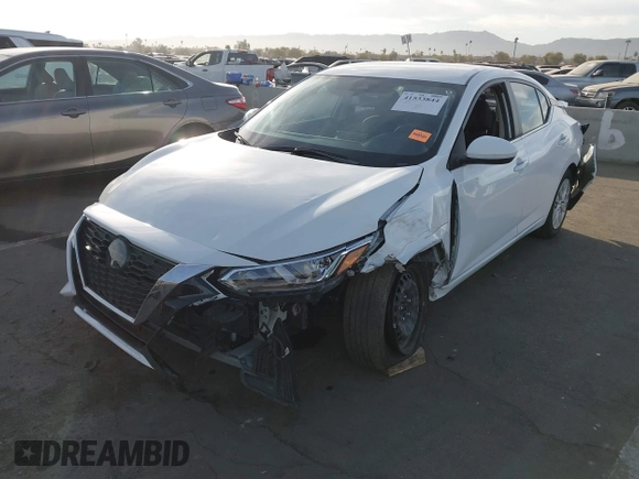2022 Nissan Sentra S with VIN 3N1AB8BV3NY258907, listed as a IAAI auction lot 41533844 with 25,819 mi miles. Bid and sale history available at carsss.com. Image 2.