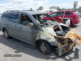 2007 Honda Odyssey EX-L with VIN 5FNRL38737B458046, listed as a IAAI auction lot 41963192 with 1 mi miles. Bid and sale history available at carsss.com. Image 1.