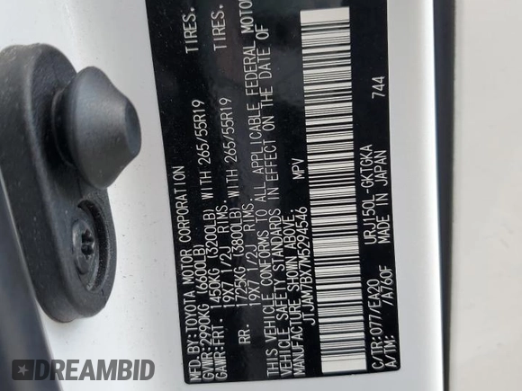 2021 Lexus GX 460 Premium z VIN JTJAM7BX7M5294546, wystawiony jako Copart lot #53778535 z przebiegiem 64 613 mil mil oraz Szkoda całkowita • Salvage title. Historia ofert i sprzedaży dostępna na DreamBid. Obrazek 13.