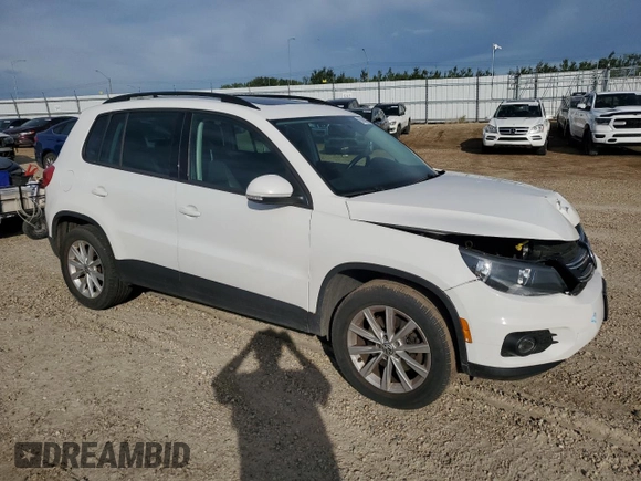 2014 Volkswagen Tiguan Trendline with VIN WVGJV3AX9EW540904, listed as a Copart auction lot 63908715 with Not provided miles and Salvage title. Bid and sale history available at DreamBid. Image 4.