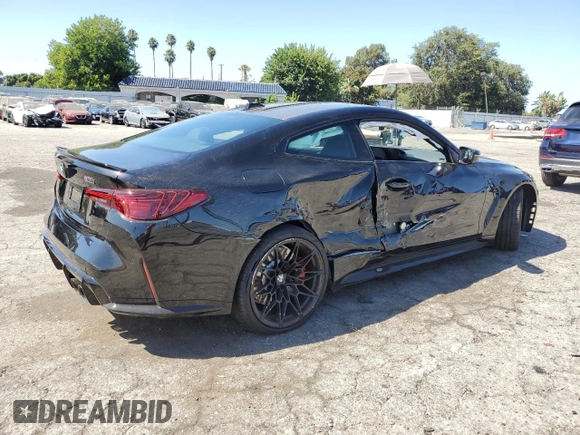 2025 BMW M4 Competition xDrive with VIN WBS33HK09SCS26841, listed as a Copart auction lot 67757404 with 0 mi miles and Salvage Title. Bid and sale history available at carsss.com. Image 3.