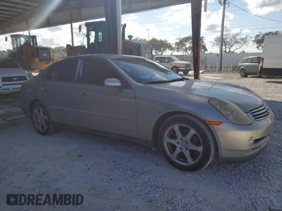 2003 Infiniti G35 w/Leather with VIN JNKCV51E53M317323, listed as a Copart auction lot 44179645 with 192,228 mi miles and Salvage Title. Bid and sale history available at carsss.com. Image 4.