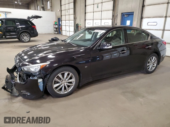 2014 Infiniti Q50 Sport with VIN JN1BV7AR7EM685181, listed as a Copart auction lot 54167635 with 108,768 mi miles and Salvage Title. Bid and sale history available at DreamBid. Image 1.