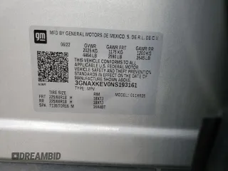 2022 Chevrolet Equinox LT z VIN 3GNAXKEV0NS193161, wystawiony jako Copart lot #51923055 z przebiegiem 52 315 mil mil oraz Szkoda całkowita • Salvage title. Historia ofert i sprzedaży dostępna na DreamBid. Obrazek 13.