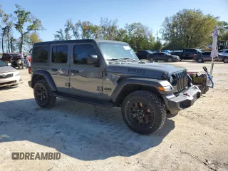 2020 Jeep Wrangler Unlimited Willys with VIN 1C4HJXDN5LW170449, listed as a Copart auction lot 49172955 with 44,073 mi miles and Non repairable. Bid and sale history available at DreamBid. Image 4.